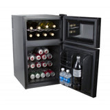 Kalorik - 8 Bottle Black 2-in-1 Mini Fridge and Wine Cooler