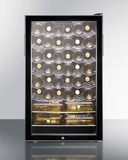 Summit - 20-inch 40 Bottle Single Zone Built-In Wine Cooler